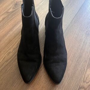 H&M Black Suede Pointed Ankle Booties